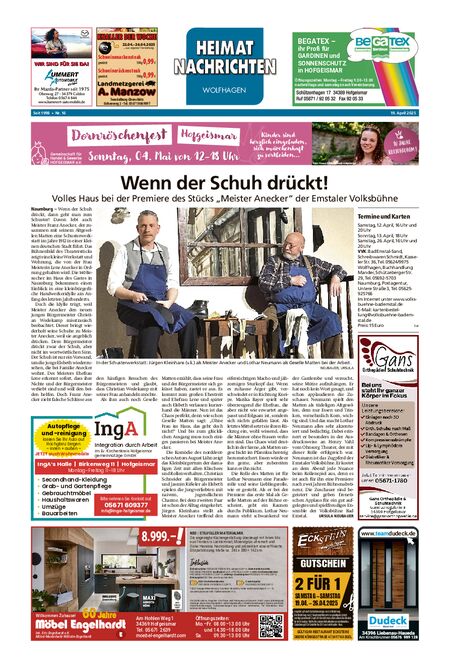 Heimatnachrichten Wolfhagen  vom 19.04.2025