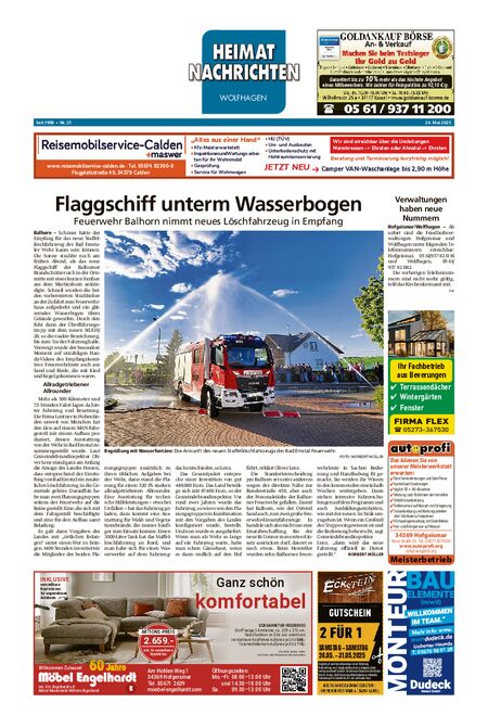 Heimatnachrichten Wolfhagen  vom 24.05.2025