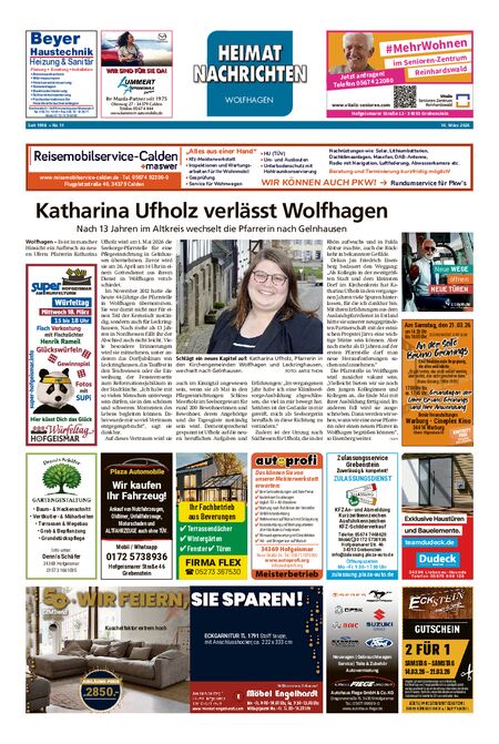 Heimatnachrichten Wolfhagen  vom 14.03.2026