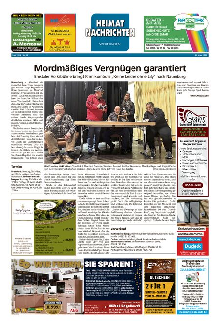 Heimatnachrichten Wolfhagen  vom 21.03.2026