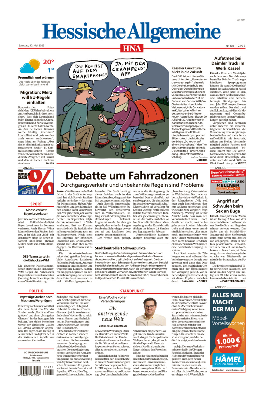 Hessische Allgemeine (Kassel-Nord) vom Samstag, 10.05.2025