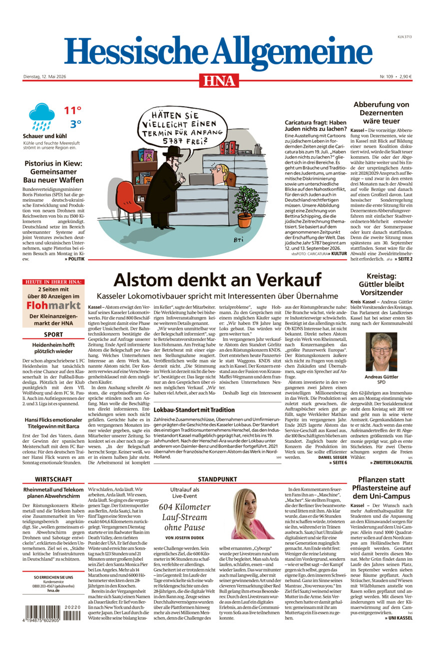 Hessische Allgemeine (Kassel-Nord) vom Dienstag, 12.05.2026