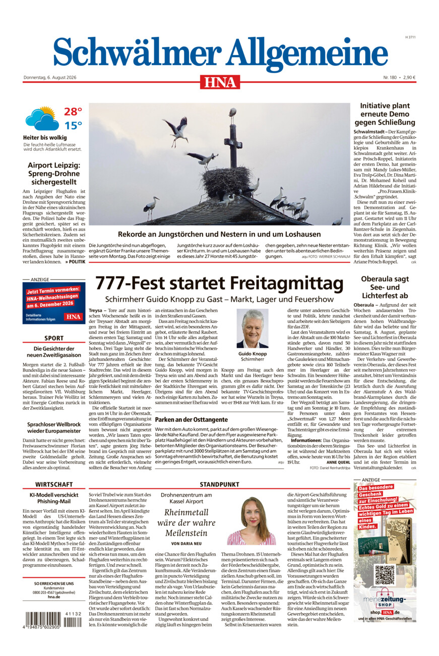 Schwälmer Allgemeine vom Donnerstag, 06.08.2026