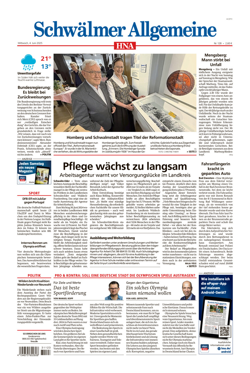 Schwälmer Allgemeine vom Mittwoch, 04.06.2025