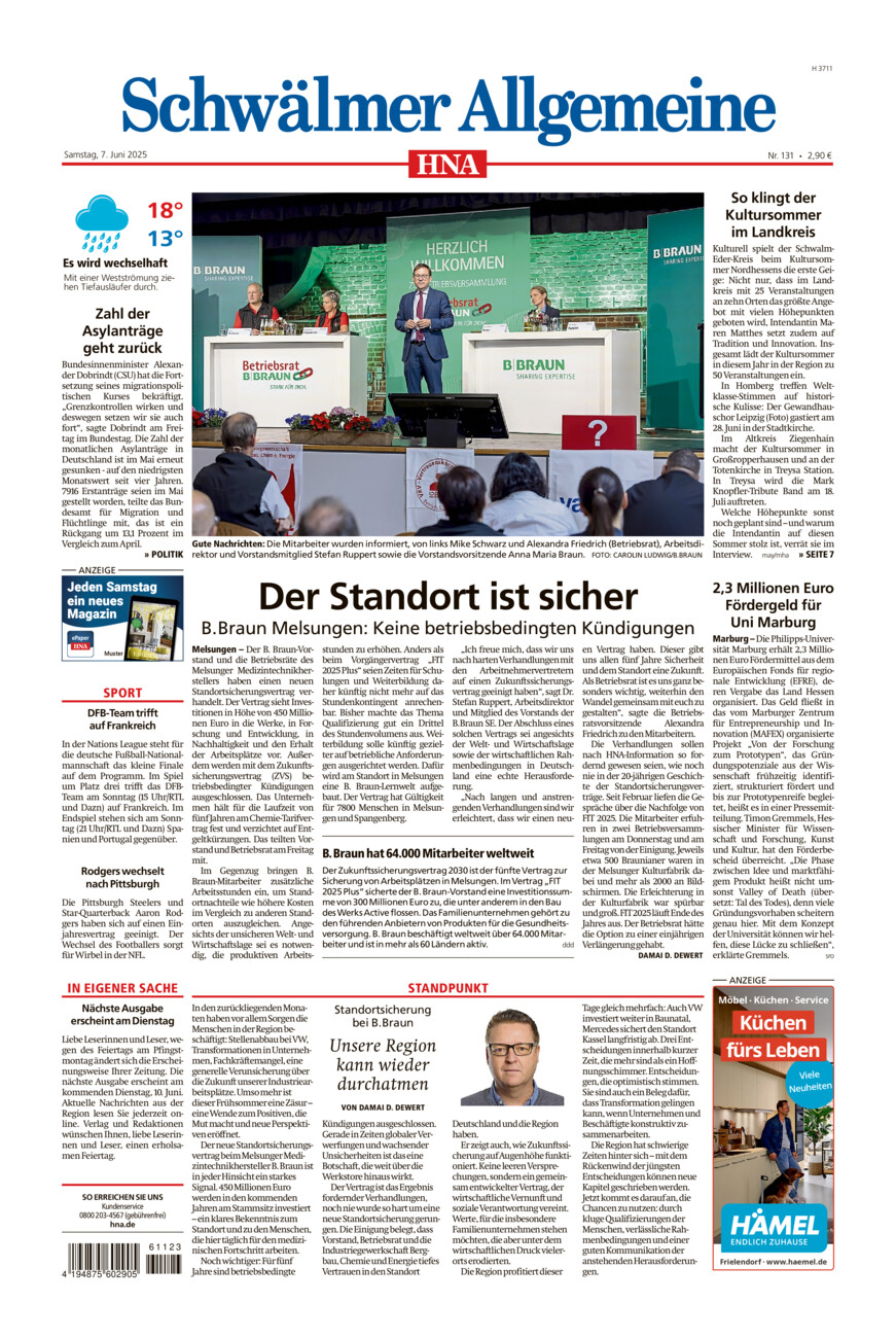 Schwälmer Allgemeine vom Samstag, 07.06.2025