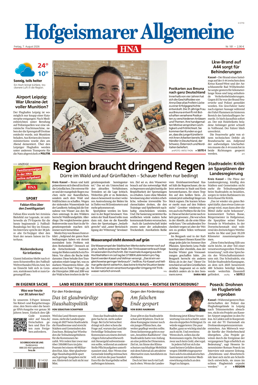 Hofgeismarer Allgemeine vom Freitag, 07.08.2026