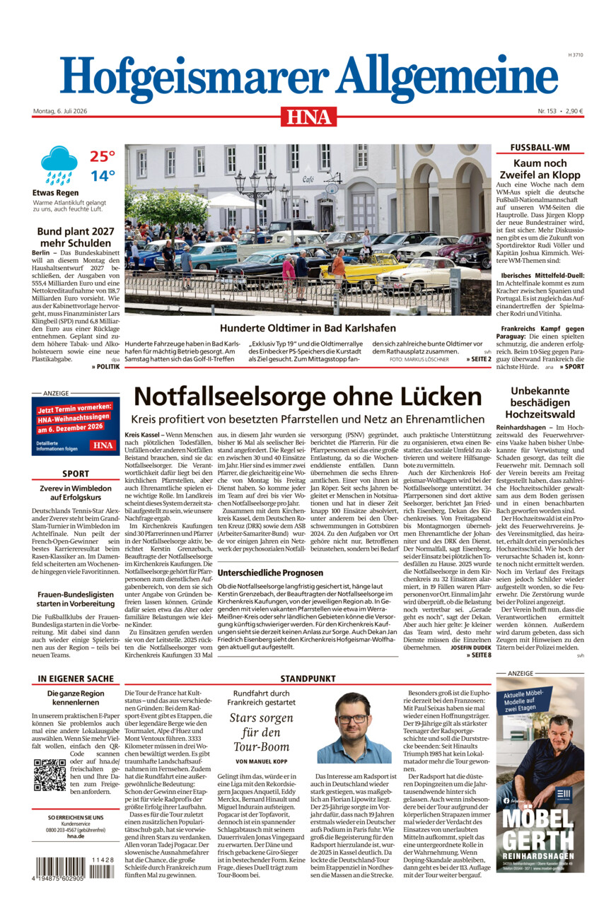Hofgeismarer Allgemeine vom Montag, 06.07.2026