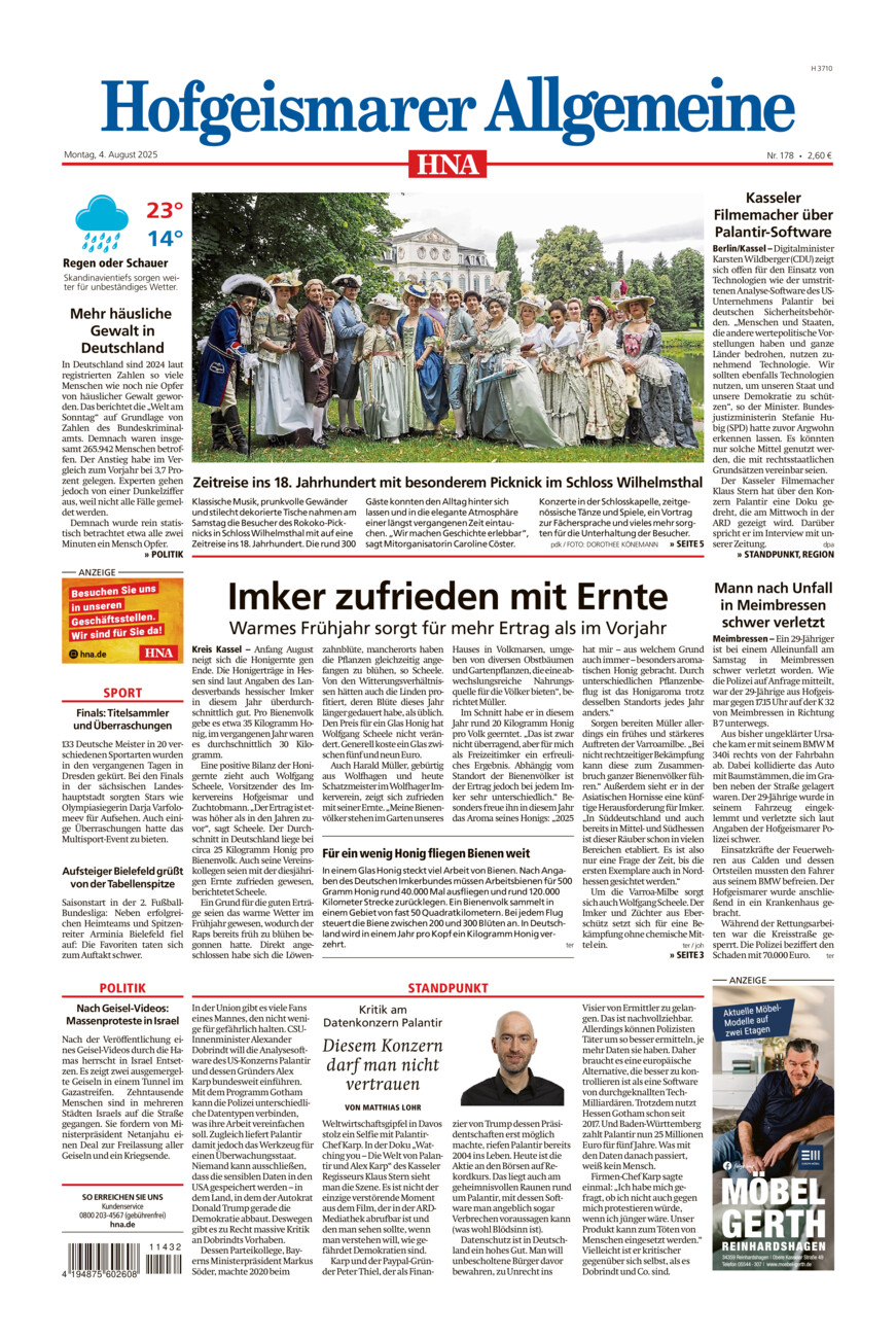 Hofgeismarer Allgemeine vom Montag, 04.08.2025