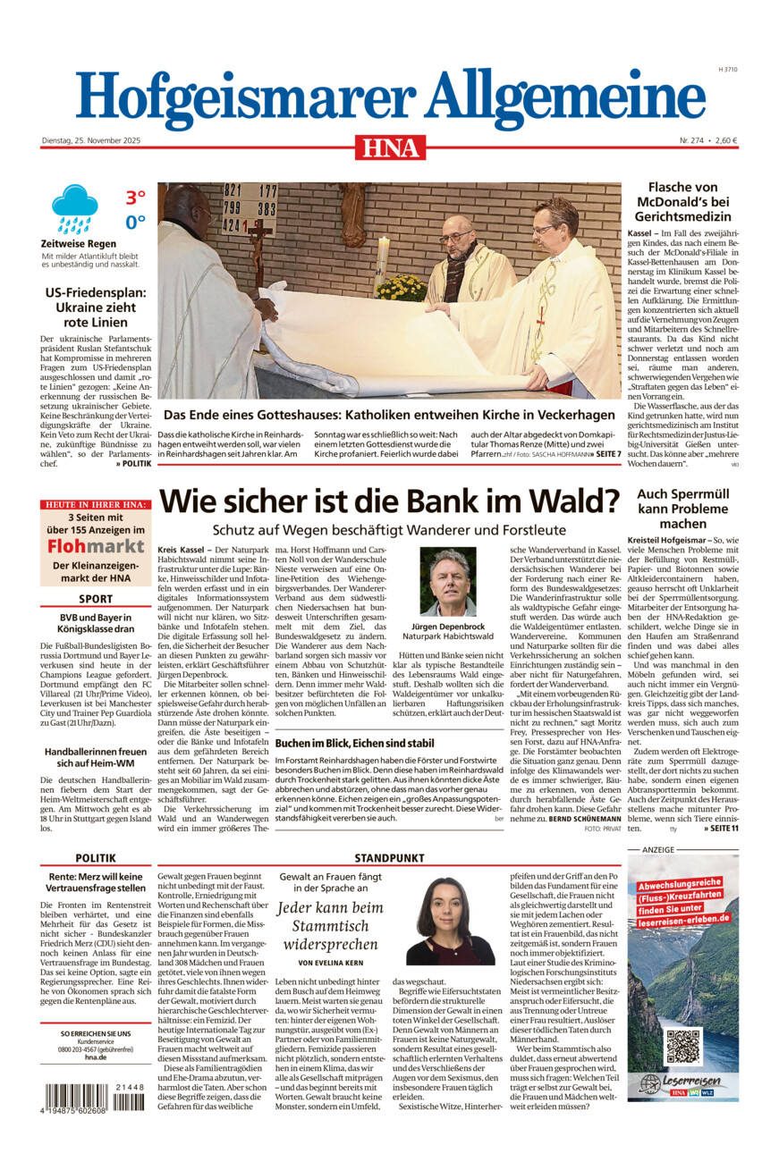 Hofgeismarer Allgemeine vom Dienstag, 25.11.2025