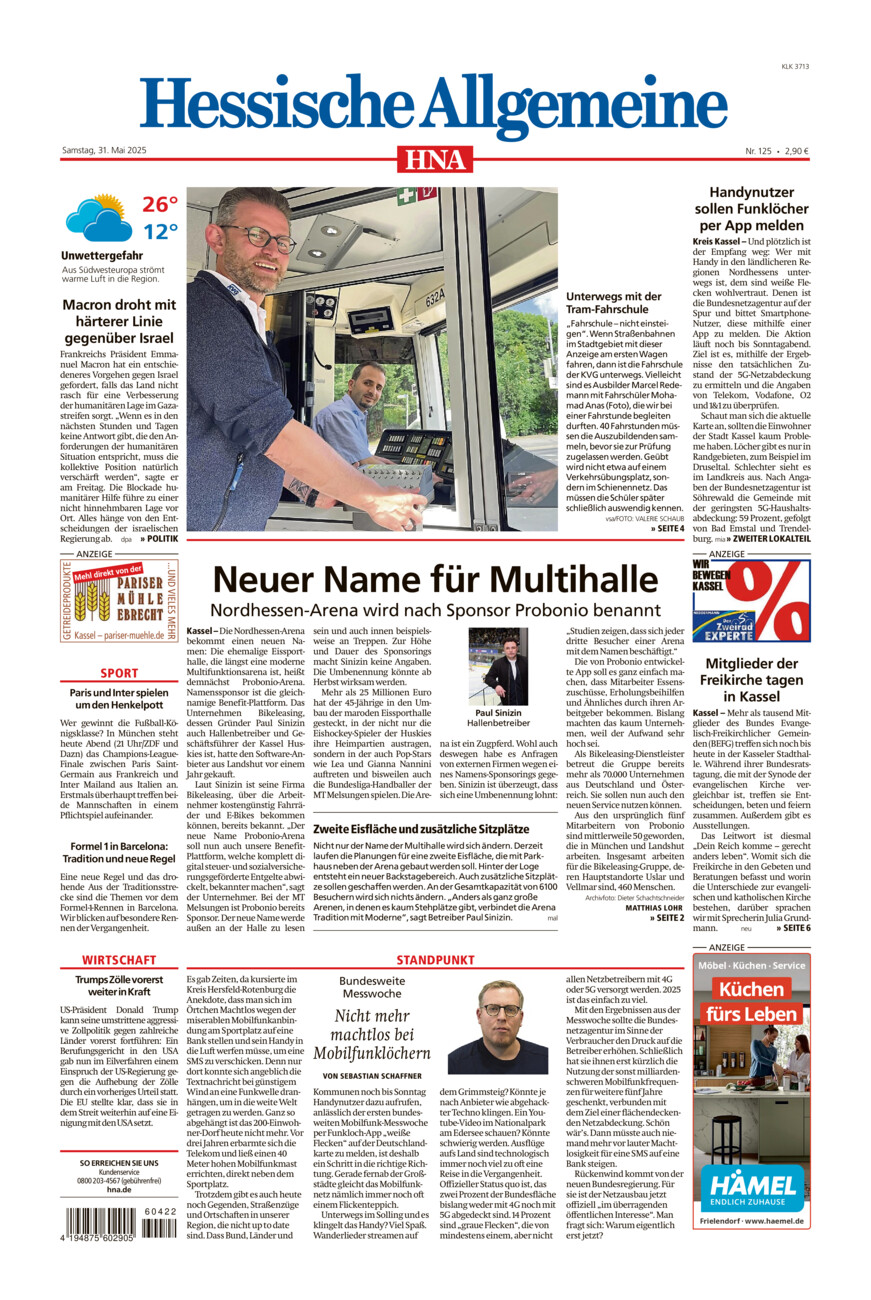 Hessische Allgemeine (Kassel-Ost) vom Samstag, 31.05.2025