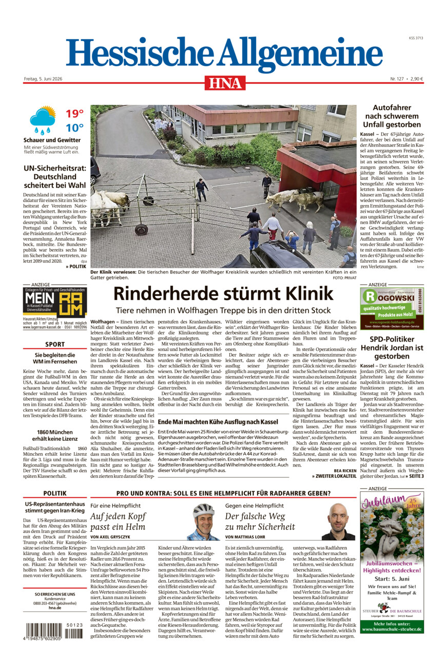 Hessische Allgemeine (Kassel-Mitte) vom Freitag, 05.06.2026