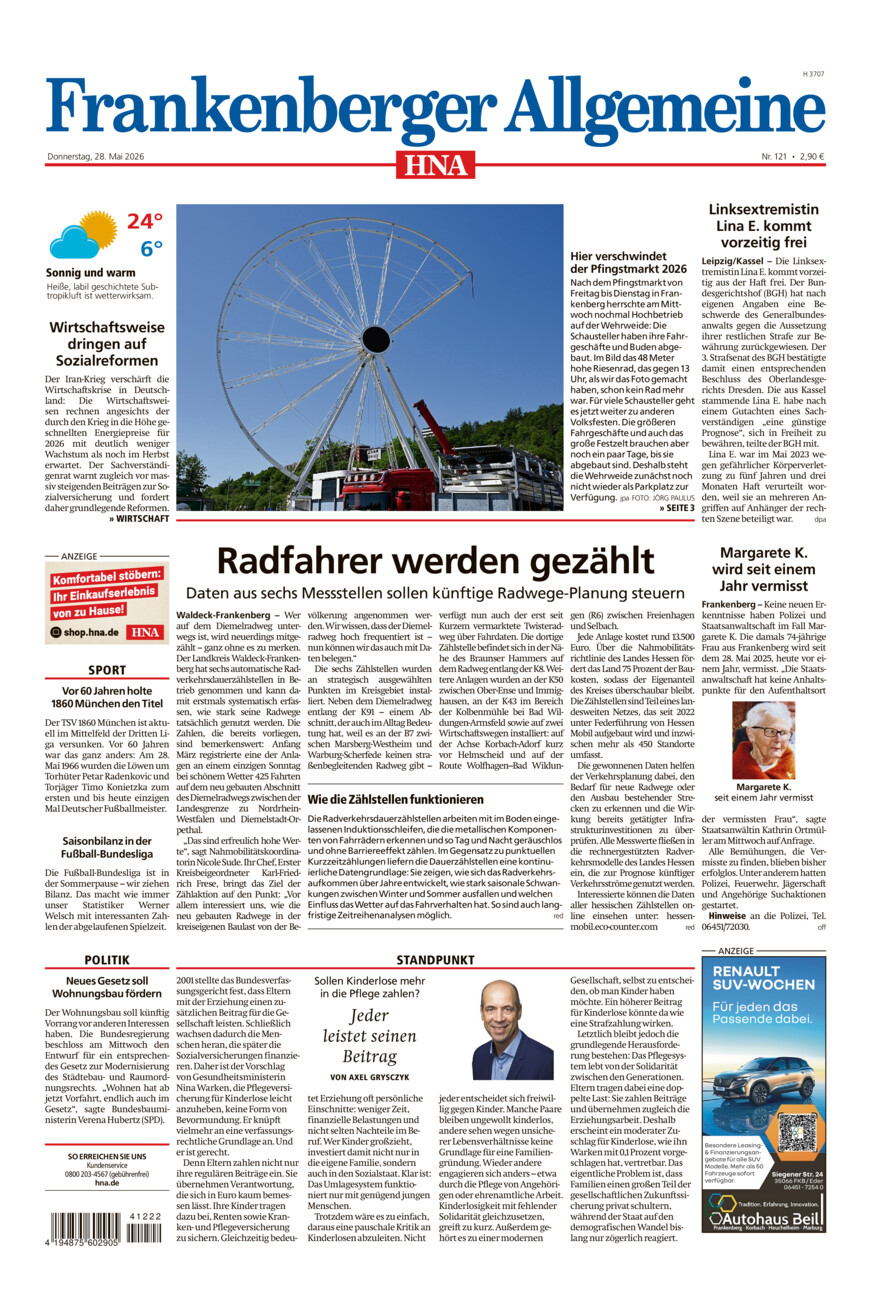 Frankenberger Allgemeine vom Donnerstag, 28.05.2026