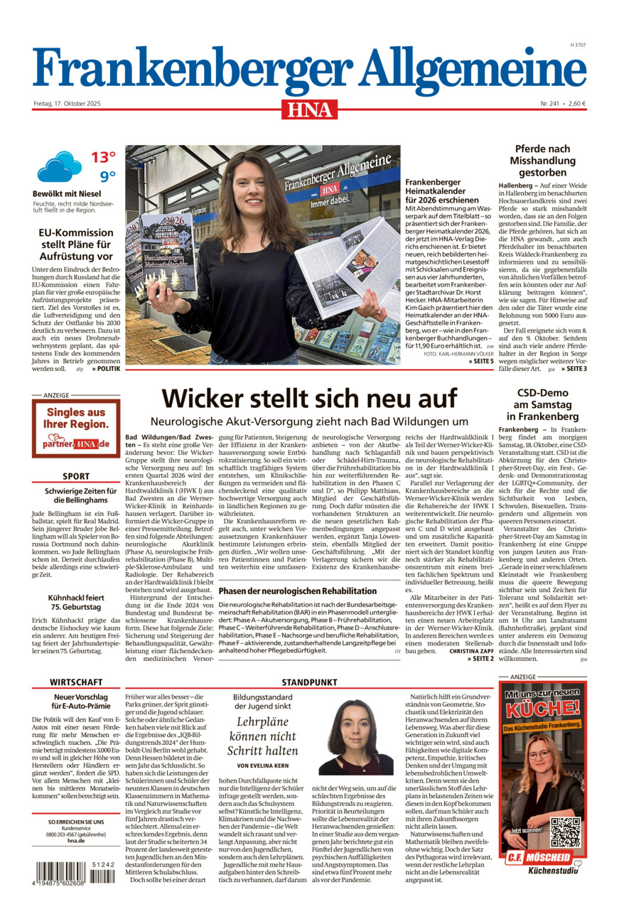 Frankenberger Allgemeine vom Freitag, 17.10.2025