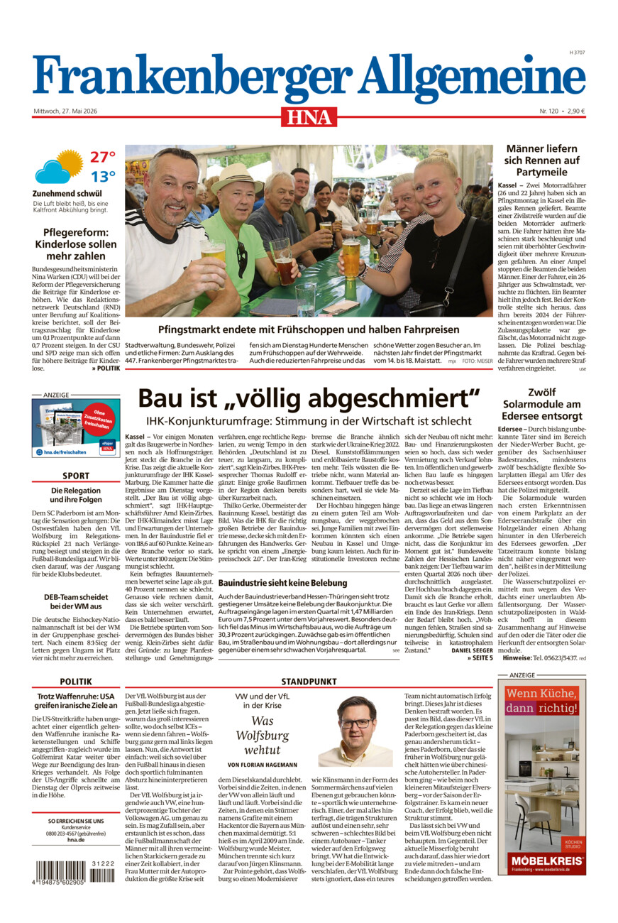 Frankenberger Allgemeine vom Mittwoch, 27.05.2026