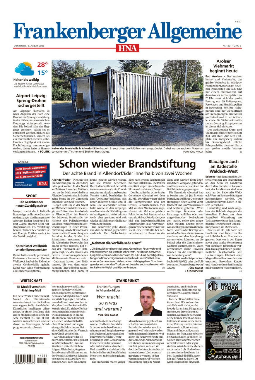 Frankenberger Allgemeine vom Donnerstag, 06.08.2026