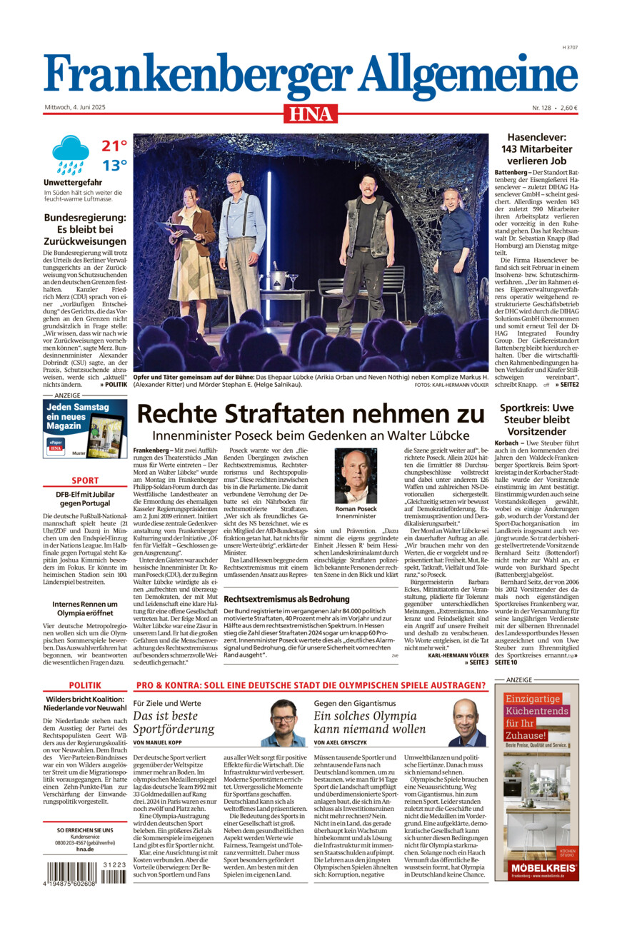Frankenberger Allgemeine vom Mittwoch, 04.06.2025