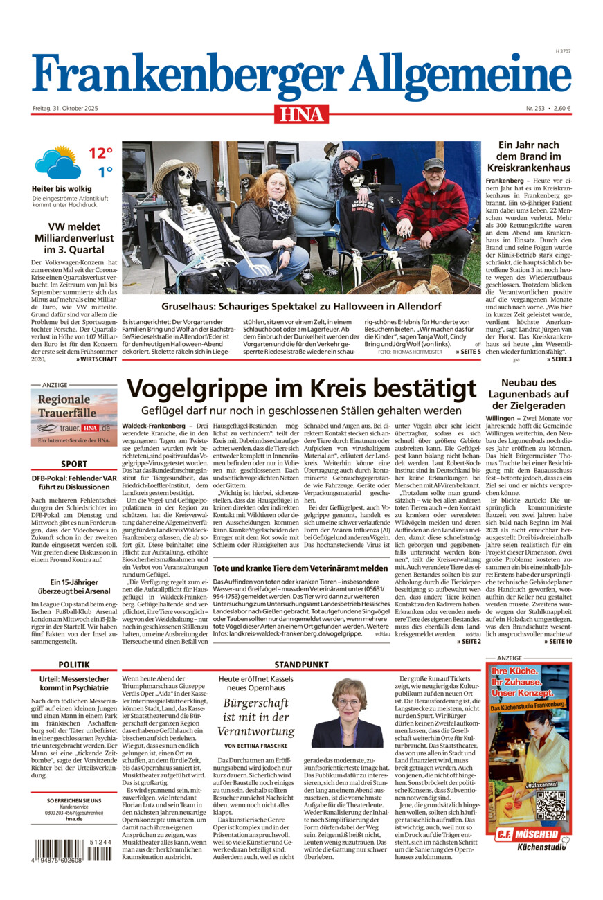 Frankenberger Allgemeine vom Freitag, 31.10.2025
