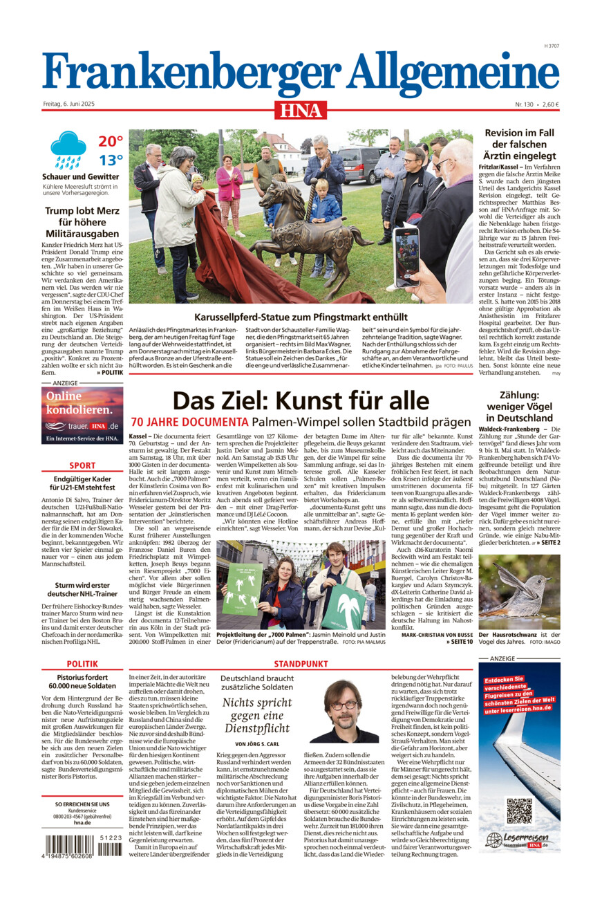 Frankenberger Allgemeine vom Freitag, 06.06.2025