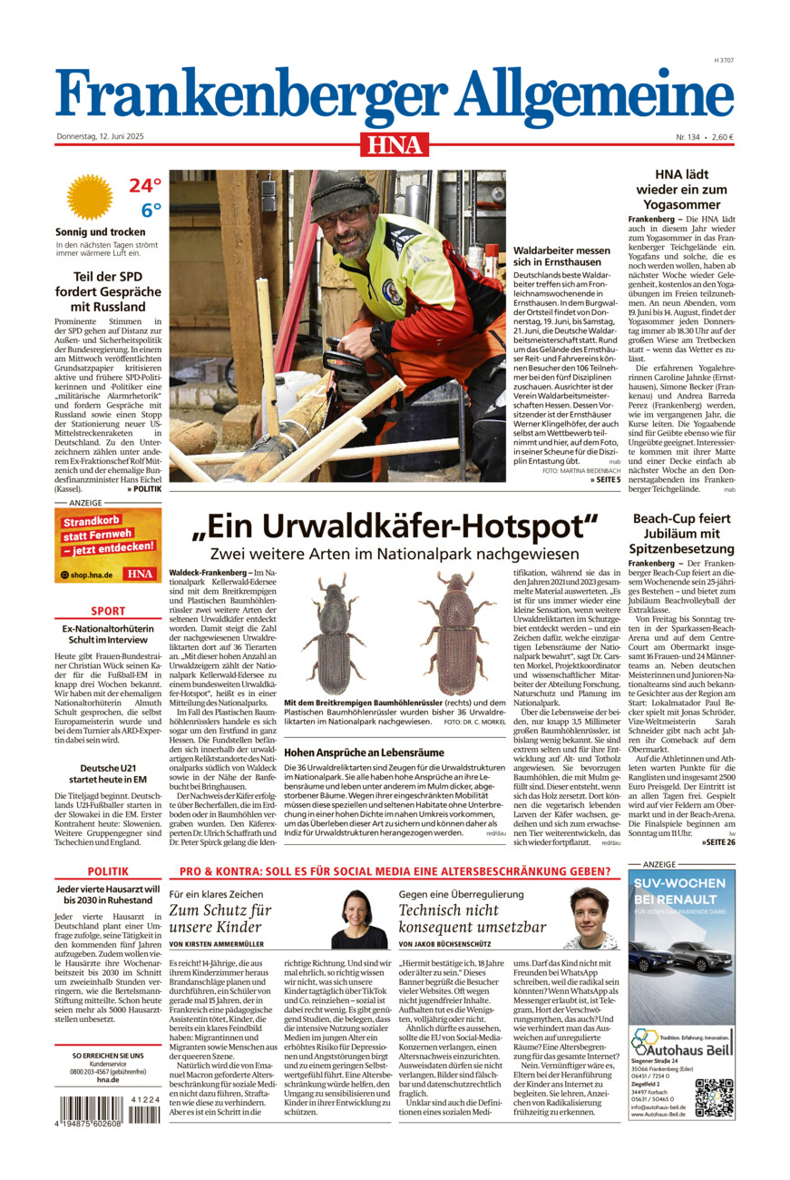 Frankenberger Allgemeine vom Donnerstag, 12.06.2025