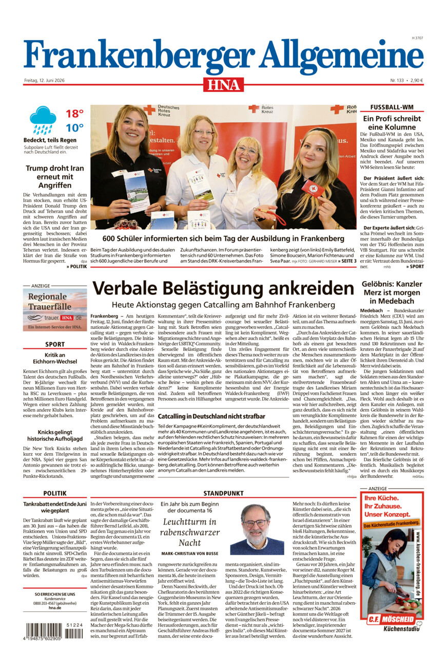 Frankenberger Allgemeine vom Freitag, 12.06.2026