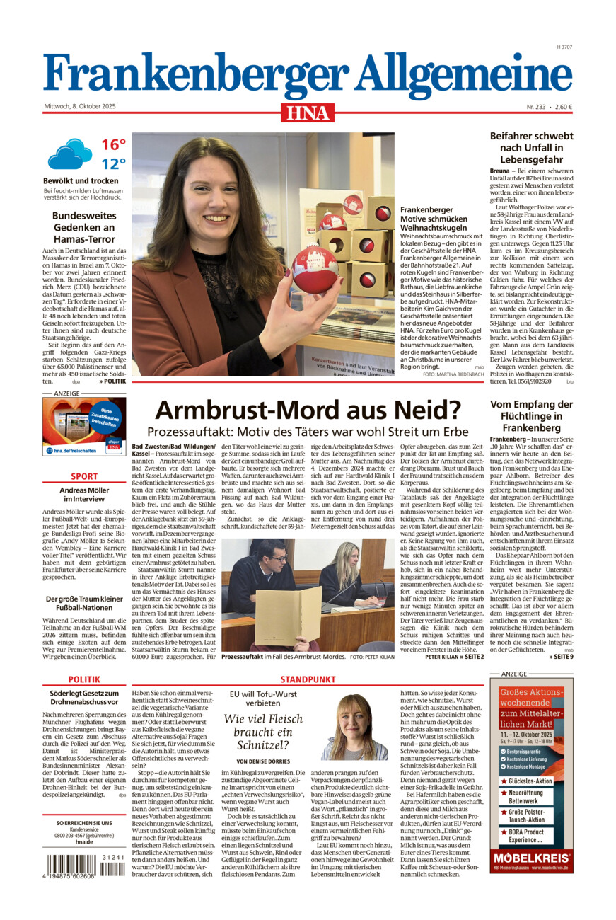 Frankenberger Allgemeine vom Mittwoch, 08.10.2025