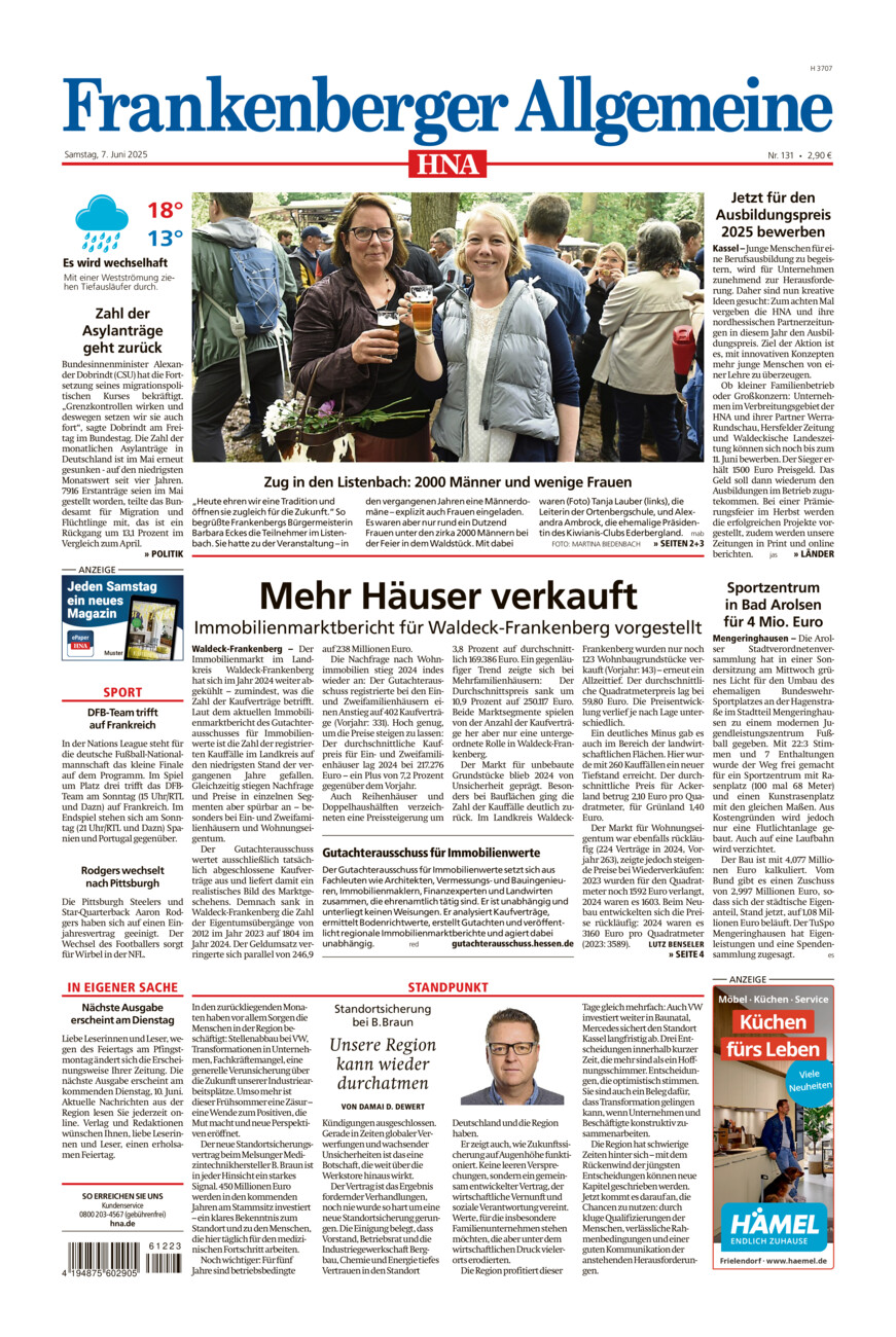 Frankenberger Allgemeine vom Samstag, 07.06.2025