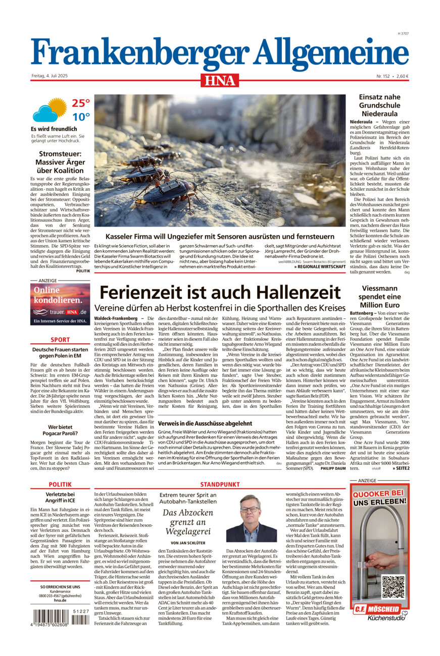 Frankenberger Allgemeine vom Freitag, 04.07.2025