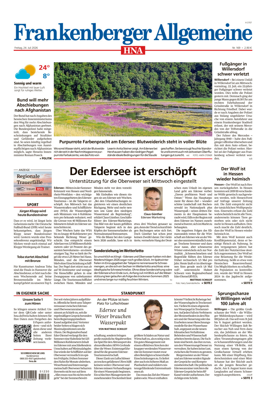 Frankenberger Allgemeine vom Freitag, 24.07.2026