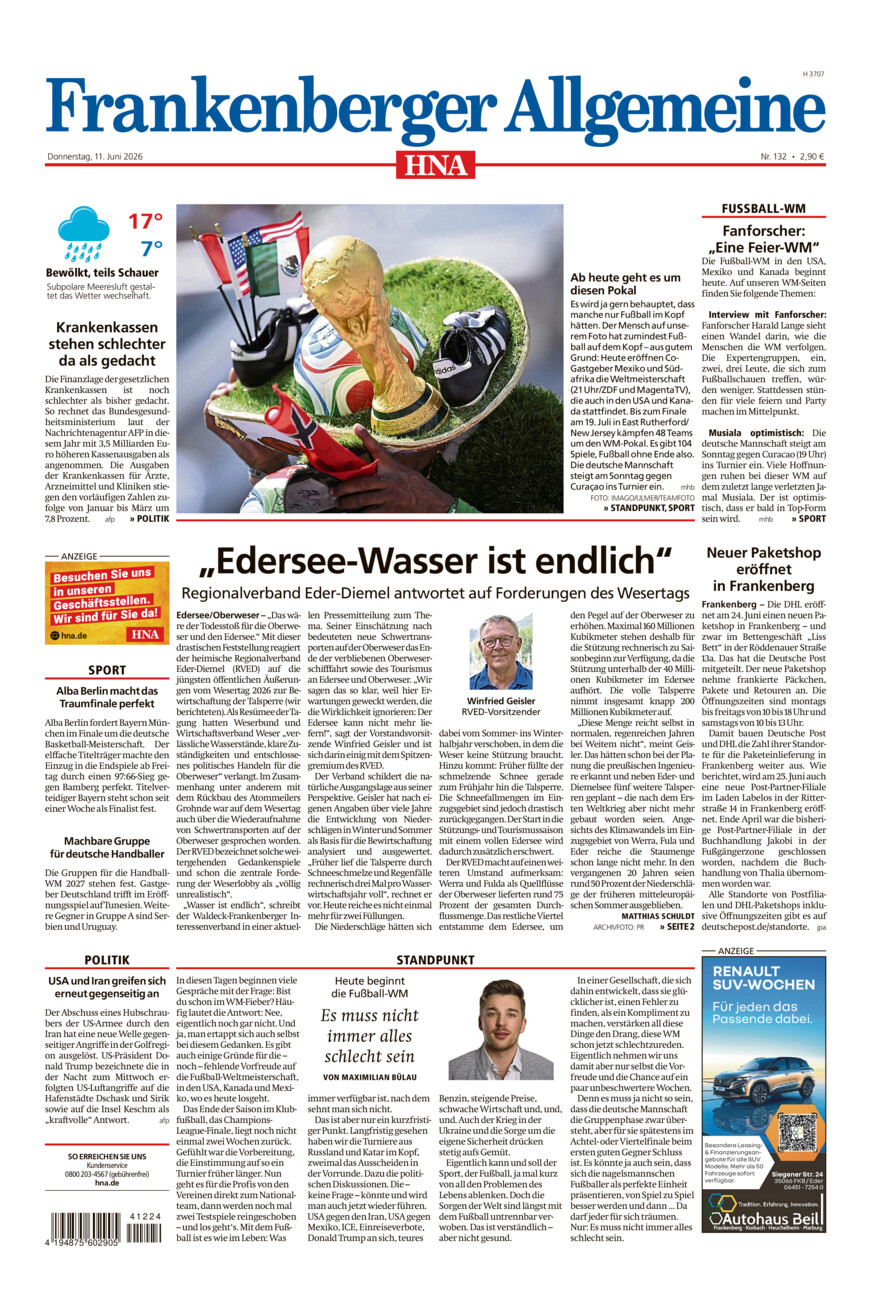 Frankenberger Allgemeine vom Donnerstag, 11.06.2026