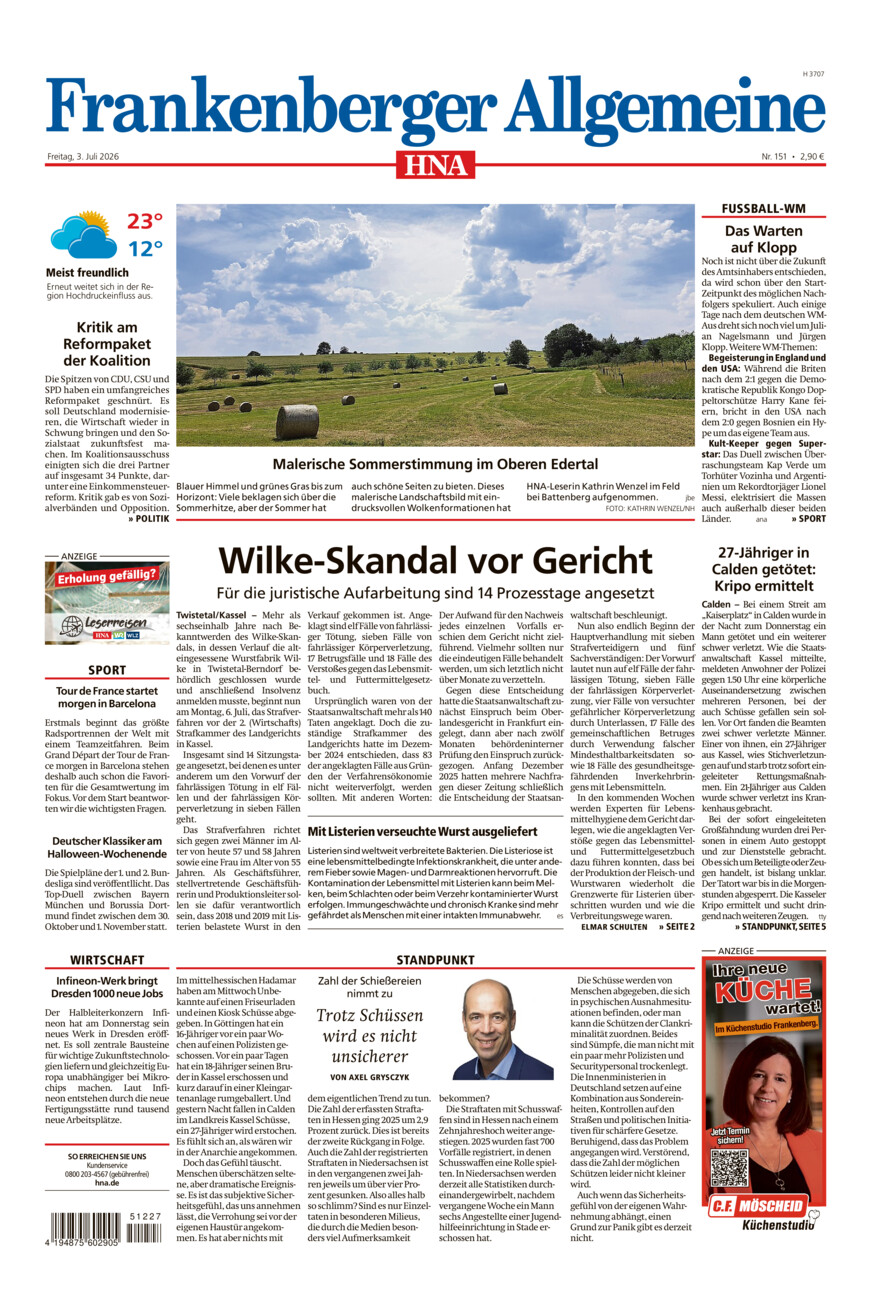 Frankenberger Allgemeine vom Freitag, 03.07.2026