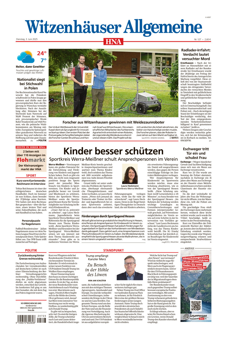 Witzenhäuser Allgemeine vom Dienstag, 03.06.2025