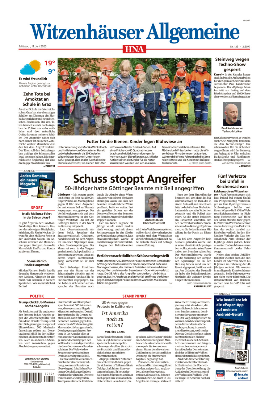 Witzenhäuser Allgemeine vom Mittwoch, 11.06.2025