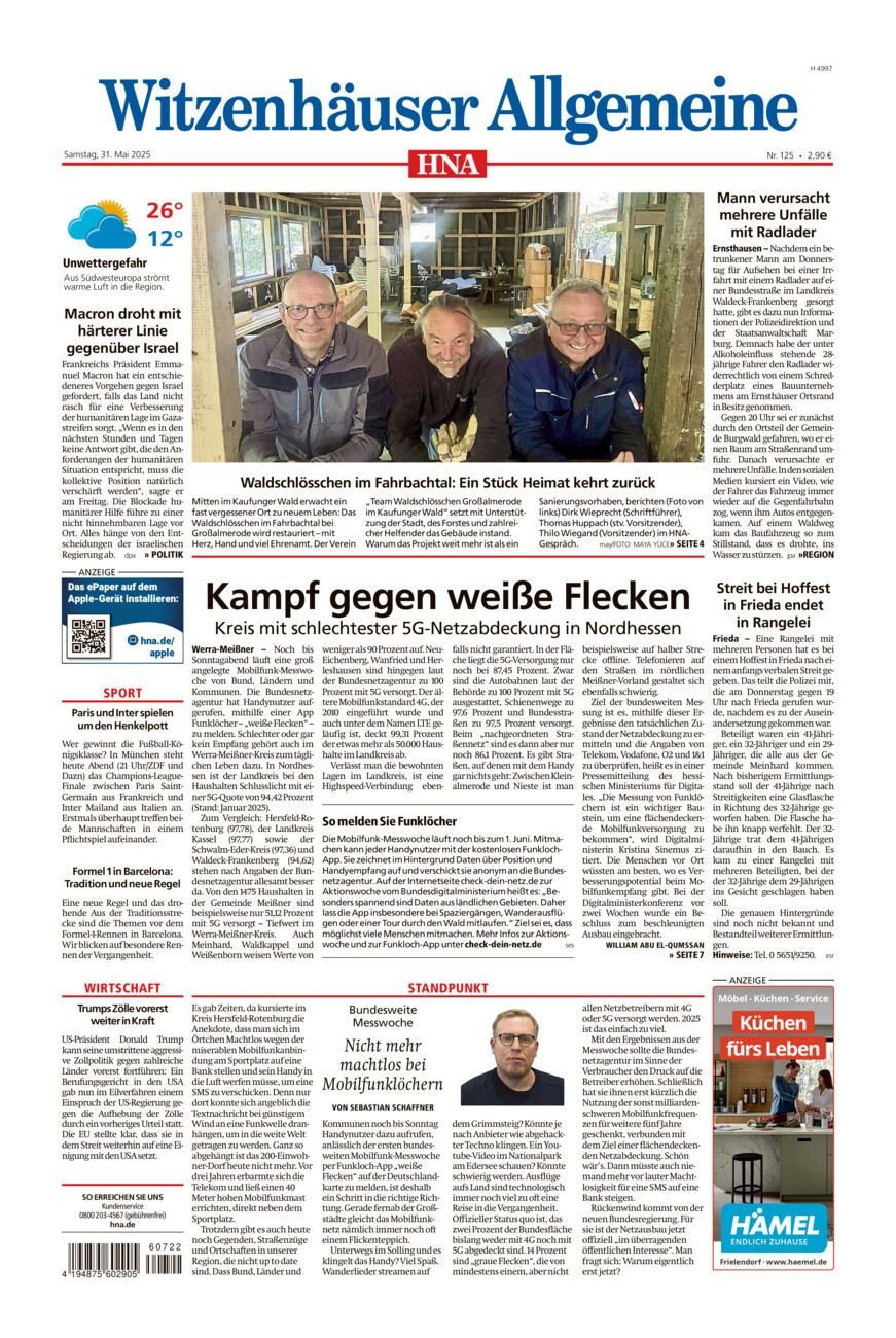 Witzenhäuser Allgemeine vom Samstag, 31.05.2025