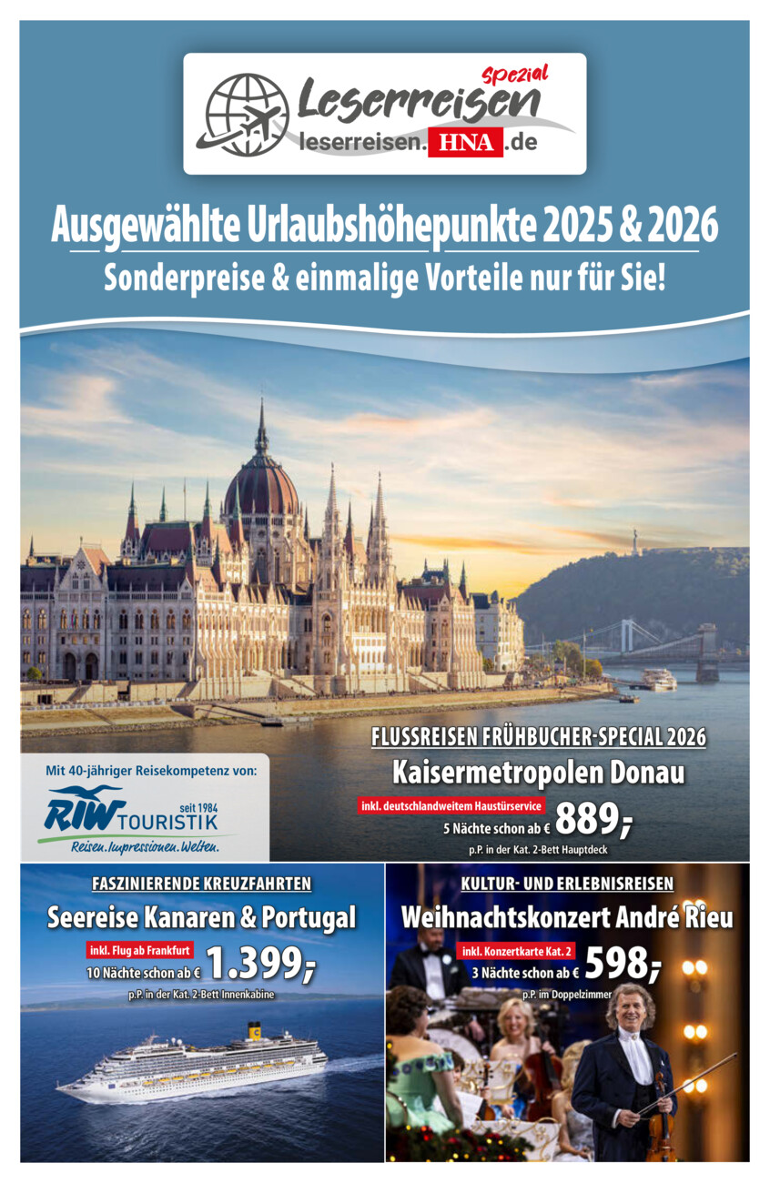 Leserreisen Spezial vom Samstag, 14.06.2025