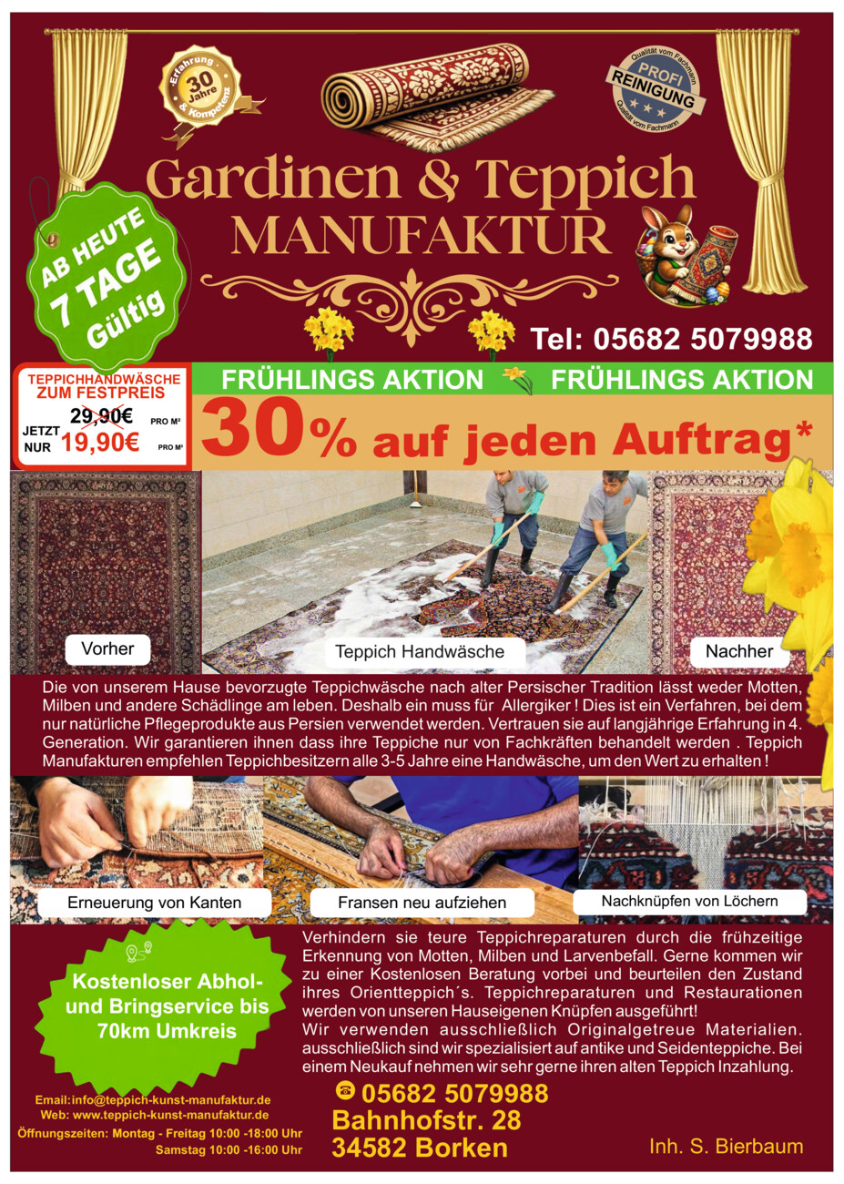 Gardinen & Teppich MANUFAKTUR vom Samstag, 18.04.2026