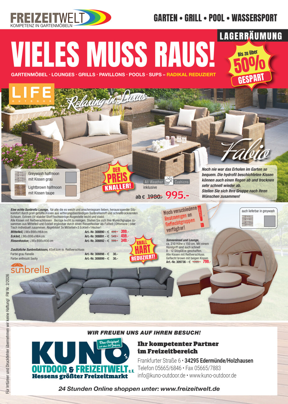 Kuno's Outdoor & Freizeitwelt vom Samstag, 01.08.2026