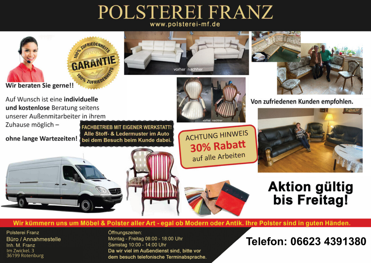 Polsterei Franz vom Montag, 20.07.2026