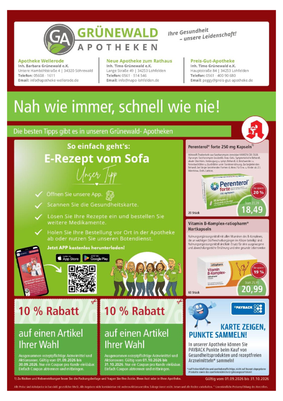 Neue Apotheke zum Rathaus vom Dienstag, 01.09.2026