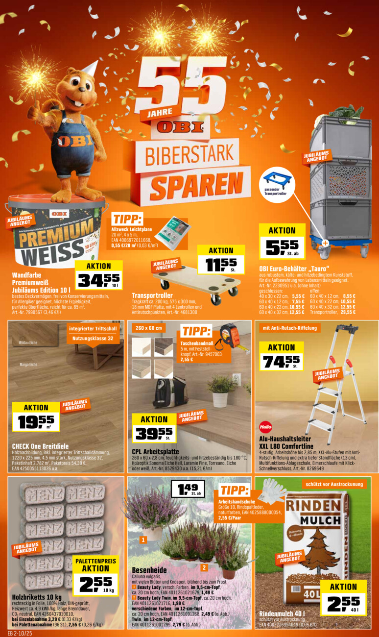 OBI Bau- und Heimwerkermarkt vom Samstag, 18.10.2025