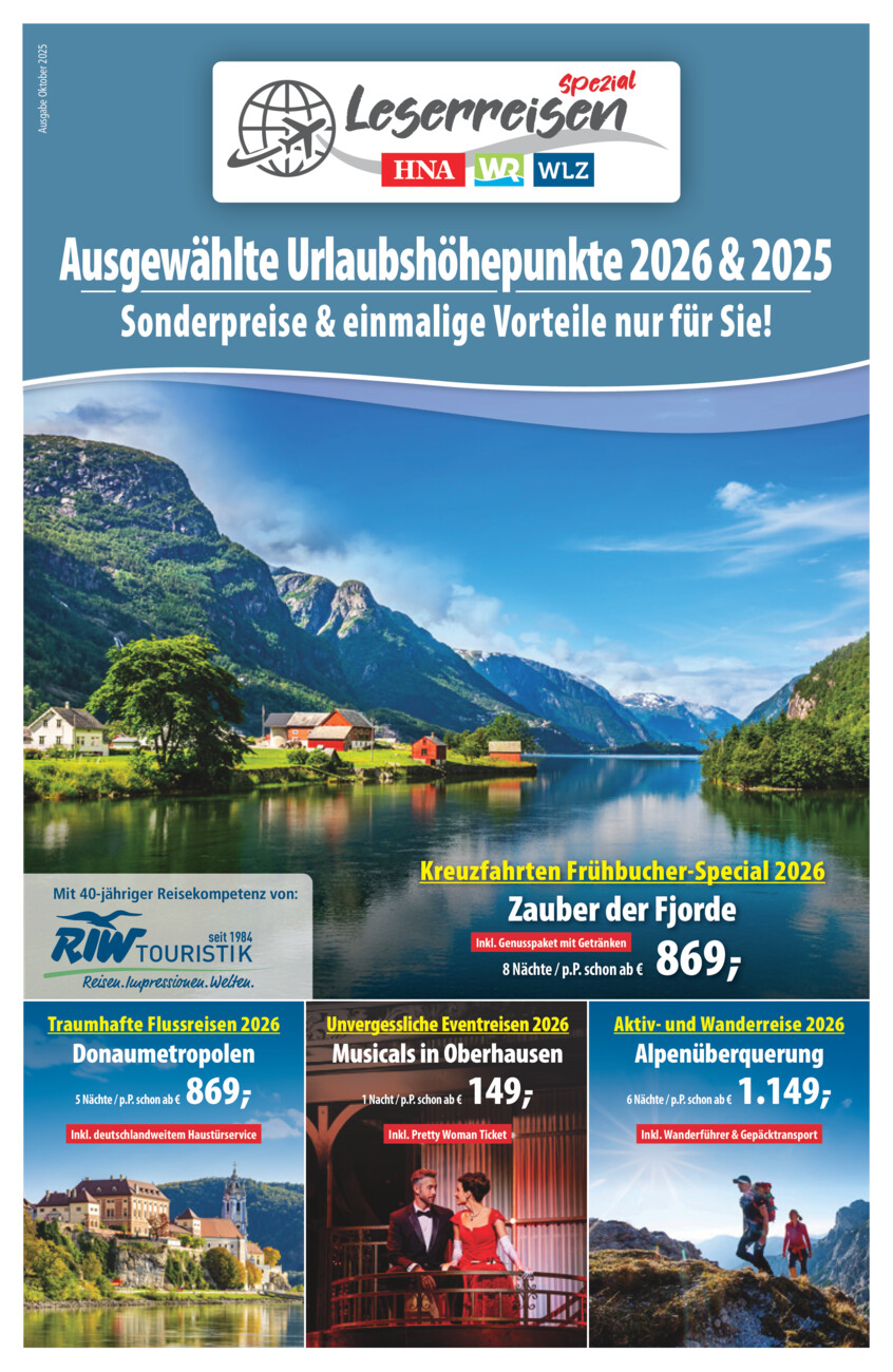 Leserreisen - RIW Touristik vom Samstag, 11.10.2025