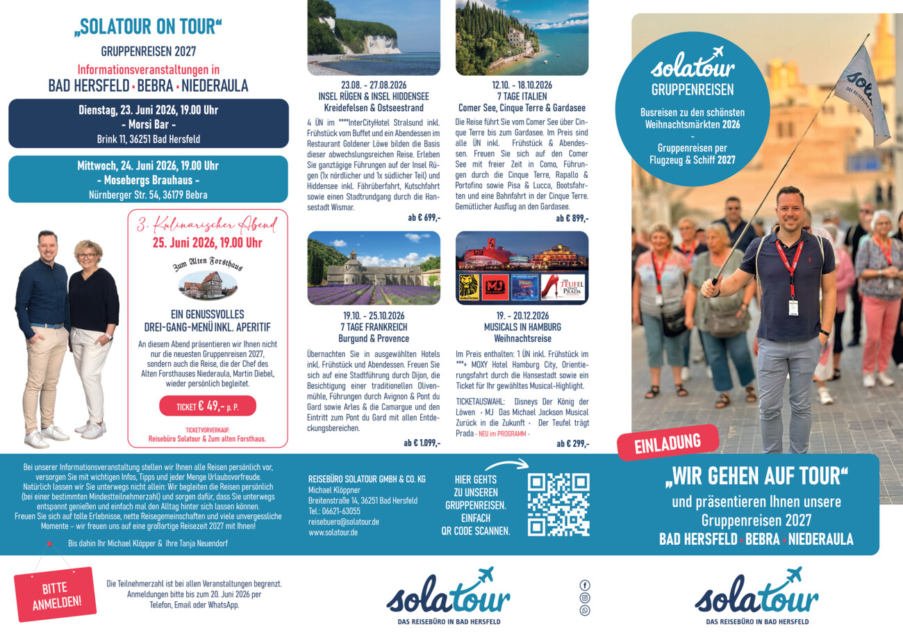 Solatour Reisebüro vom Samstag, 13.06.2026