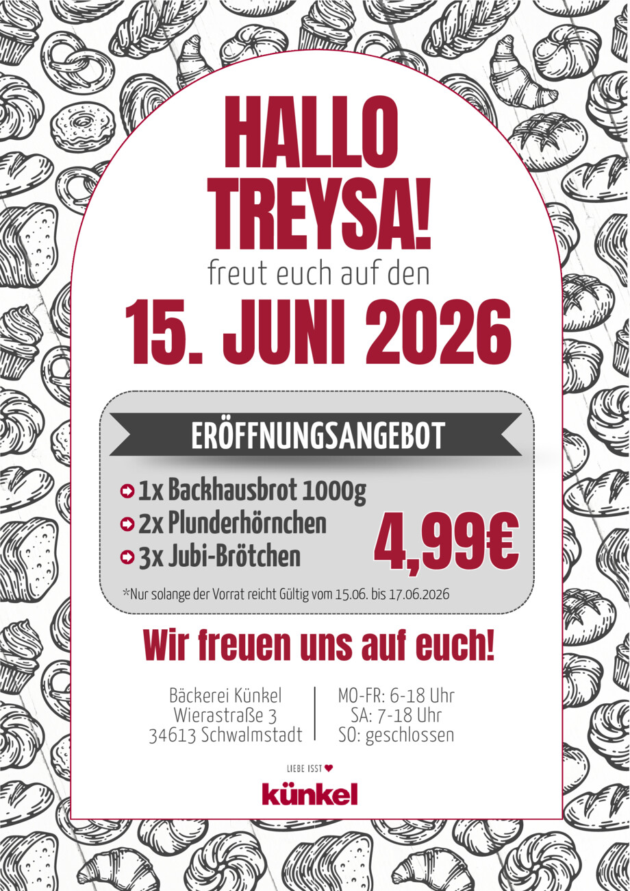 Bäckerei Künkel vom Donnerstag, 11.06.2026