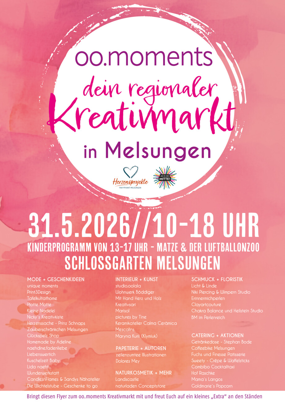 Kreativmarkt Melsungen vom Donnerstag, 28.05.2026
