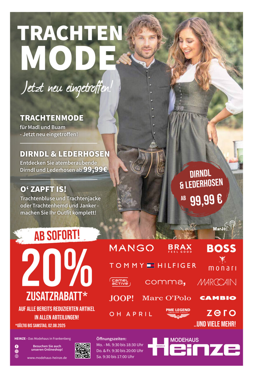 Modehaus Heinze vom Dienstag, 29.07.2025