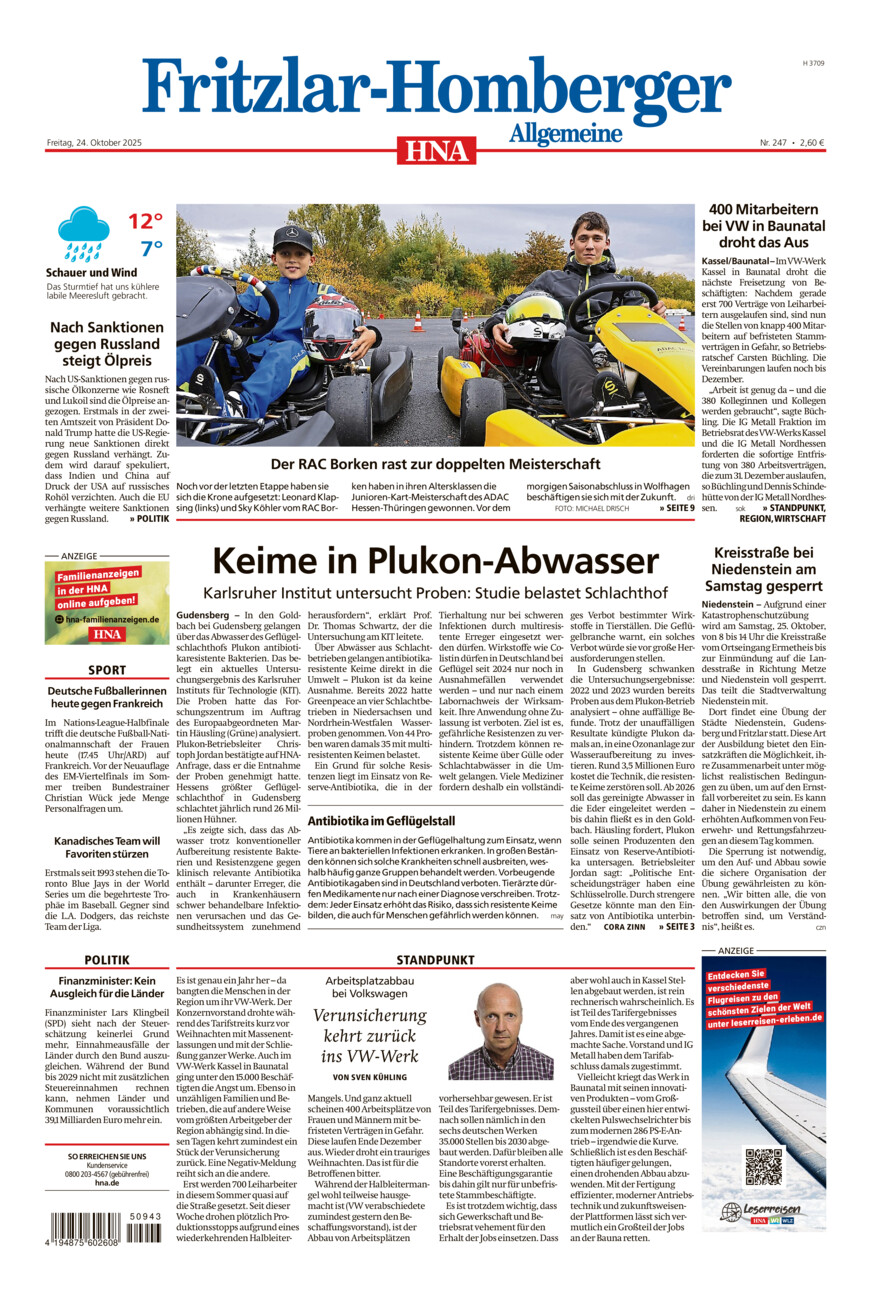 Fritzlar-Homberger Allgemeine vom Freitag, 24.10.2025