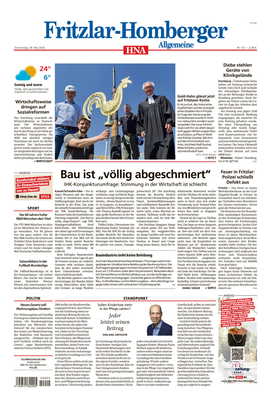 Fritzlar-Homberger Allgemeine vom Donnerstag, 28.05.2026