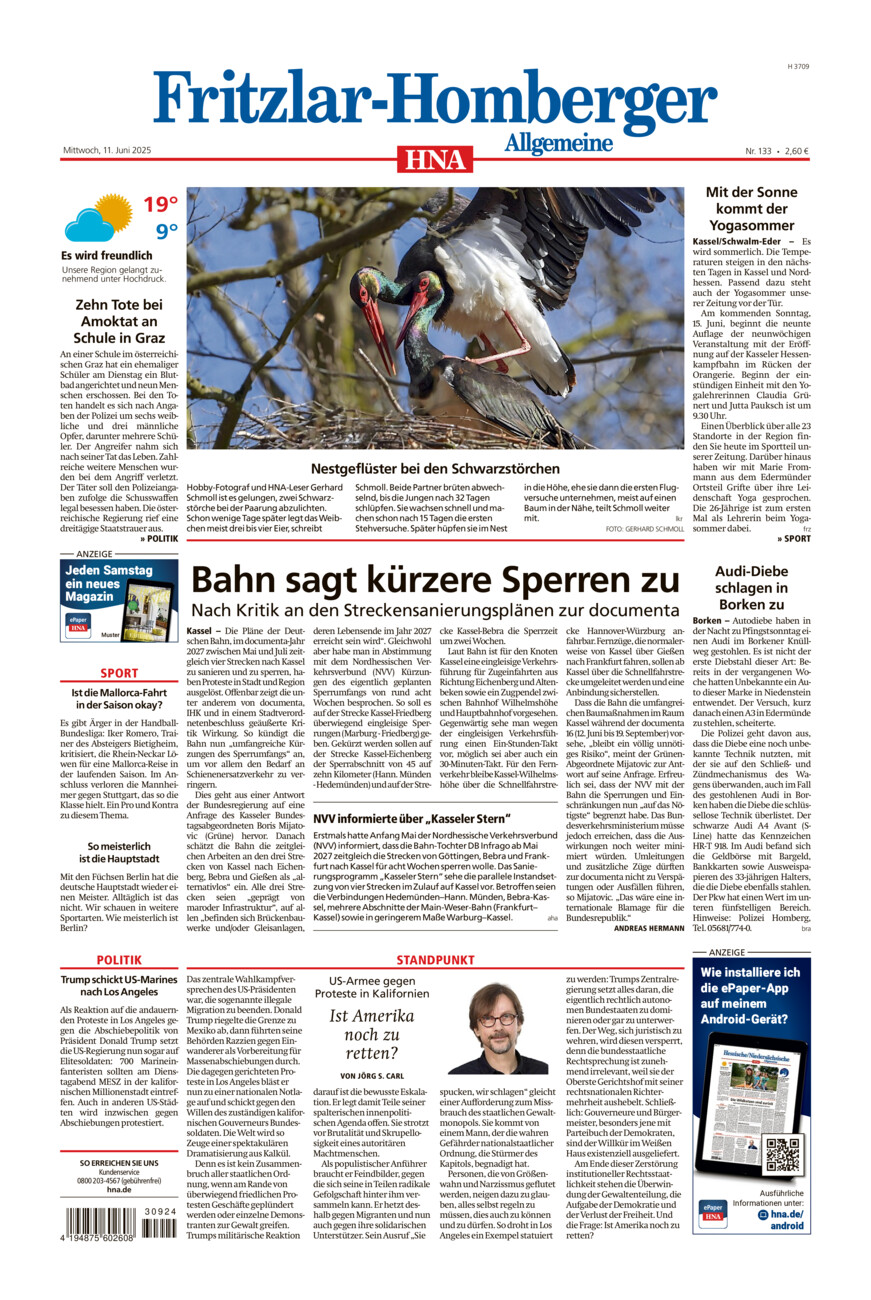 Fritzlar-Homberger Allgemeine vom Mittwoch, 11.06.2025