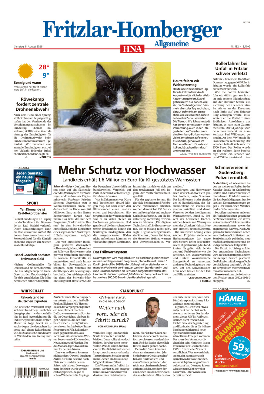 Fritzlar-Homberger Allgemeine vom Samstag, 08.08.2026