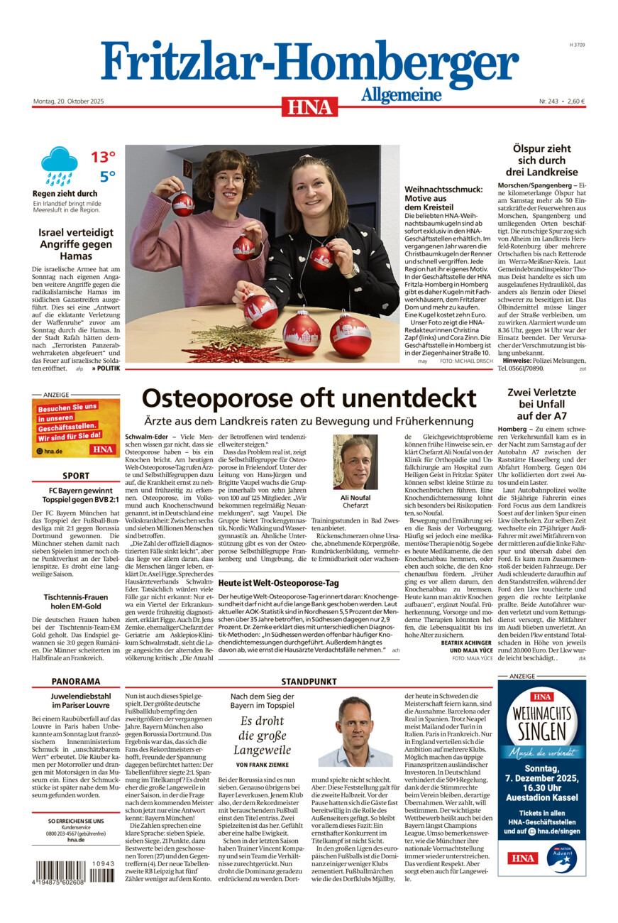 Fritzlar-Homberger Allgemeine vom Montag, 20.10.2025