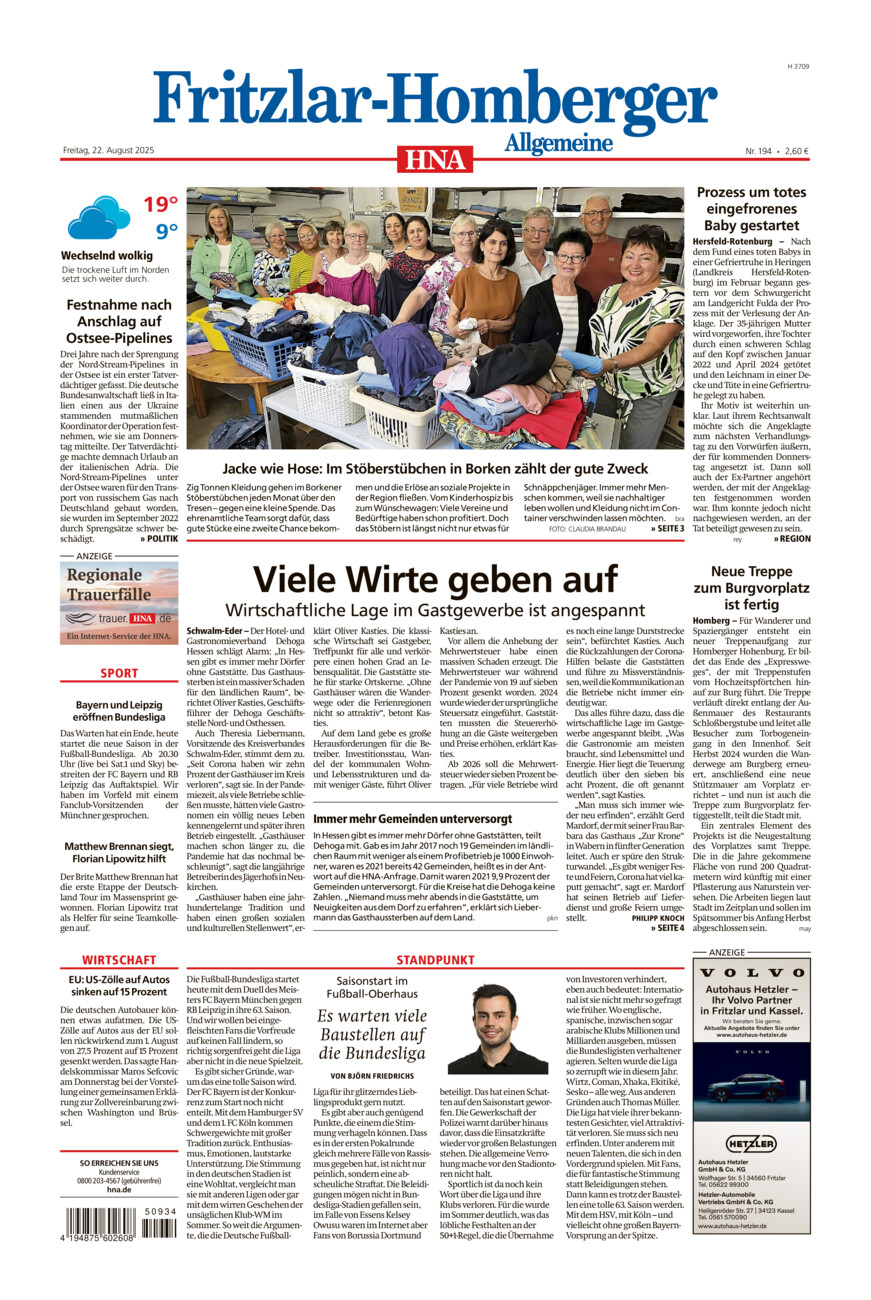 Fritzlar-Homberger Allgemeine vom Freitag, 22.08.2025